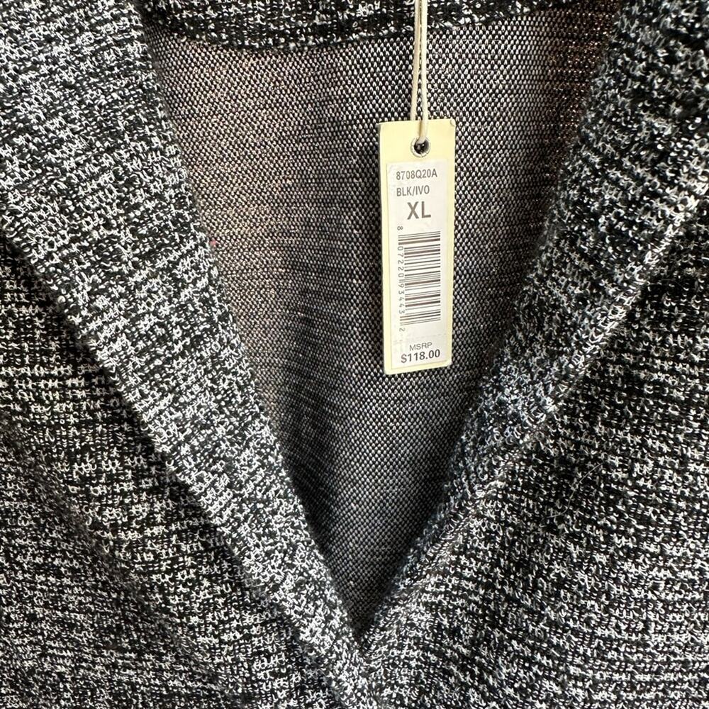 Max Studio Women's Black & White Long Sleeve One Button Jacket Size XL NWT - Picture 2 of 7